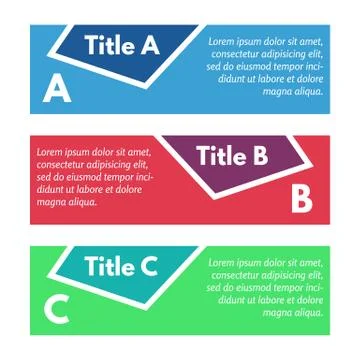 Set of three horizontal colorful options banners Illustrazione stock
