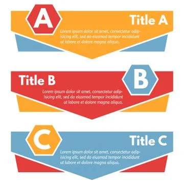 Set of three horizontal colorful options banners Stock Illustration