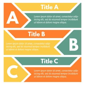 Set of three horizontal colorful options banners Stock Illustration