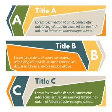 Set of three horizontal colorful options banners Illustrazione stock