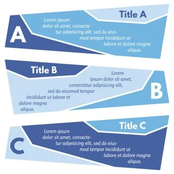 Set of three horizontal colorful options banners Stock Illustration