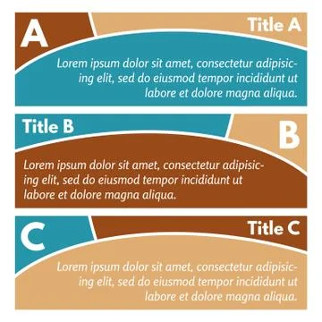 Set of three horizontal colorful options banners Stock Illustration