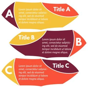 Set of three horizontal colorful options banners Stock Illustration