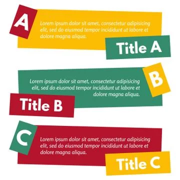 Set of three horizontal colorful options banners Stock Illustration