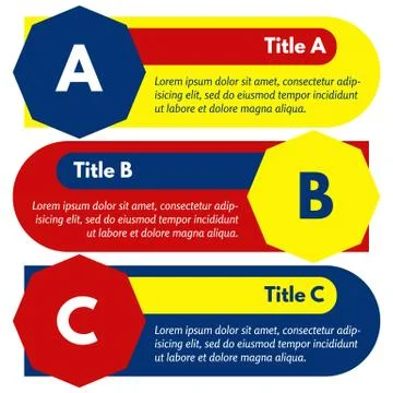 Set of three horizontal colorful options banners Stock Illustration