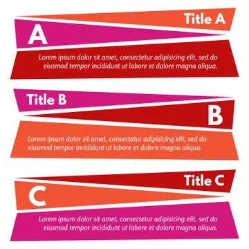 Set of three horizontal colorful options banners Stock Illustration