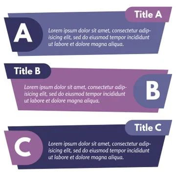 Set of three horizontal colorful options banners Stock Illustration