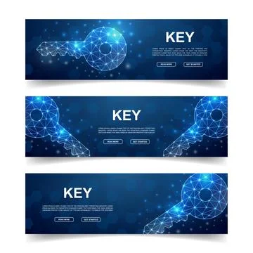 Set of three Key horizontal banners. Horizontal illustration for homepage design Illustrazione stock