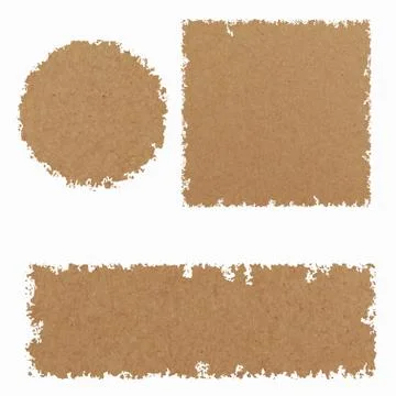 Set of three kraft paper vector tamplates. Broun color Stock Illustration