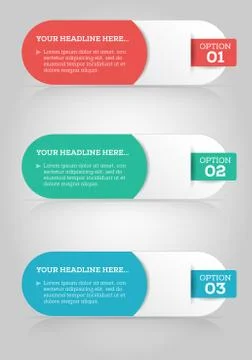Set of three labels - options - info graphics Stock Illustration