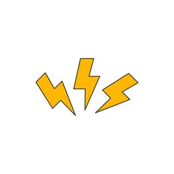Set of three lightning bolt icons. Stock Illustration