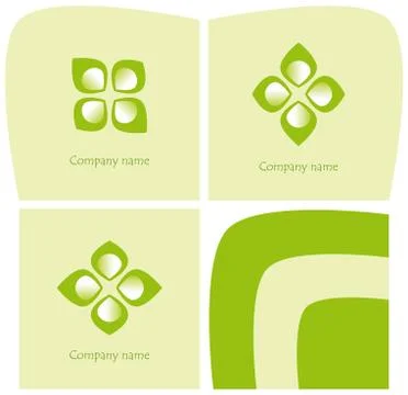 Set of three logos with leaves and petals Stock Illustration