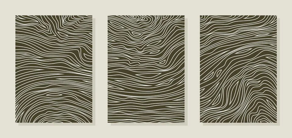 Set of three modular paintings.  Stock Illustration