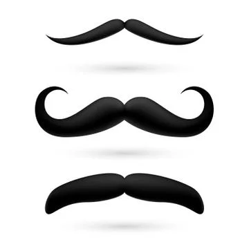 A set of three moustache Stock Illustration