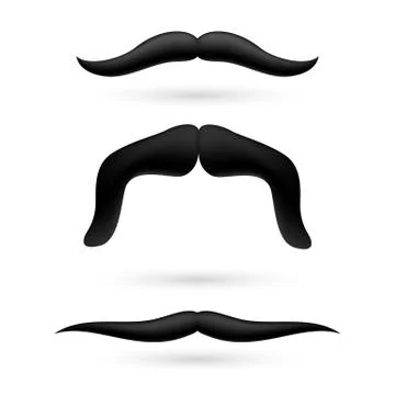 A set of three moustache Stock Illustration