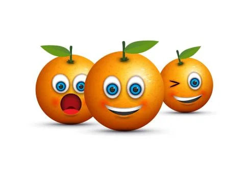 Set of three oranges Stock Illustration
