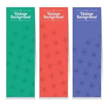 Set Of Three Oriental Style Vertical Banners Vector Illustration Illustrazione stock