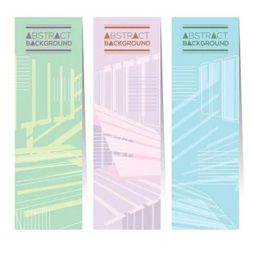 Set Of Three Pastel Abstract Vertical Banners Vector Illustration Stock Illustration