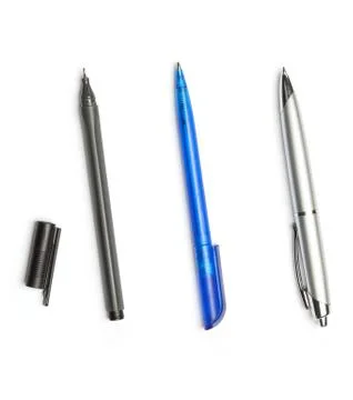 Set of three pens Stock Photos