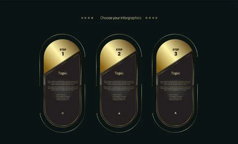 Set of three premium buttons design. Three vector elements or buttons templat Stock Illustration