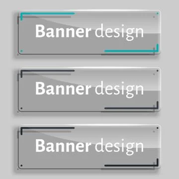 Set of three realistic abstract transparent banners 스톡 일러스트