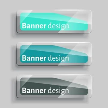 Set of three realistic abstract transparent banners 스톡 일러스트