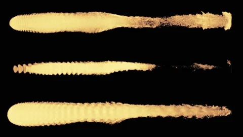 Set of three Realistic VFX animation of a plasma laser beam  Video stock 132974651