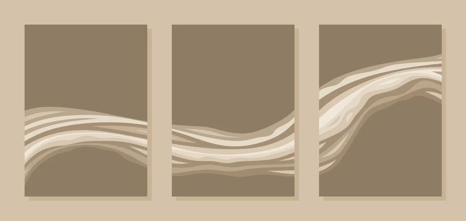 Set of three rectangular abstract paintings.  Stock Illustration