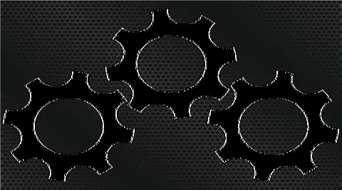 Set of Three Rotating Black Gears Video stock 5398869