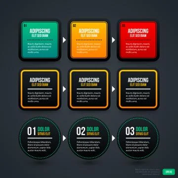 Set of three sequence or timeline templates. EPS10. Stock Illustration
