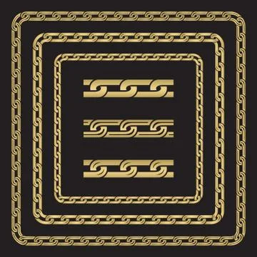 Set of three silhouette chains Stock Illustration