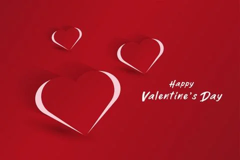 Set of three simple and artistic hearts design with a white and red heart o.. Stock Illustration