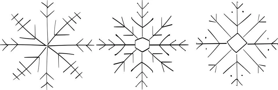 Set of three simple snowflakes.vector illustration Stock Illustration