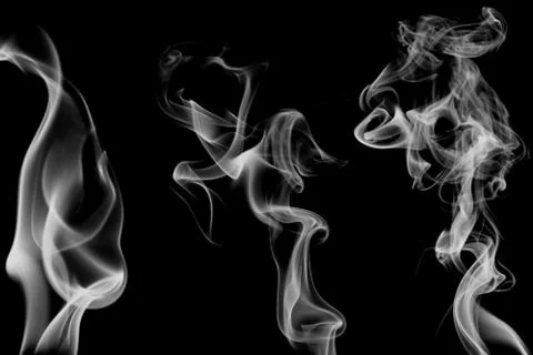 Set of three smoke or steam plumes illustration Stock Illustration