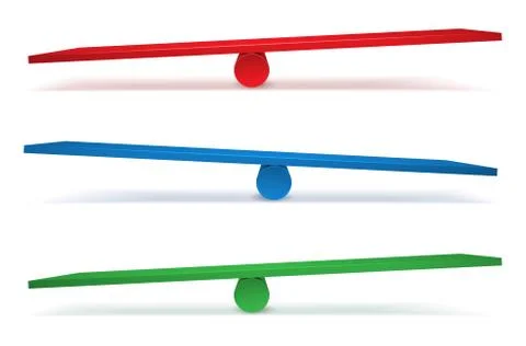 Set of three swings in different colors Stock Illustration