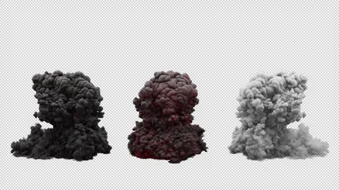 Set of three types of fire explosions. File contains Alpha Channel. Stock Footage 310793758