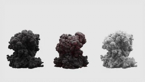 Set of three types of fire explosions. File contains Alpha Channel. Video stock 312109105