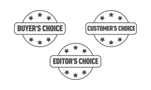 Set of three vector badges - editors choice, customers choice, buyers choice Stock Illustration