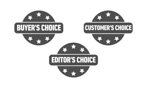 Set of three vector badges - editors choice, customers choice, buyers choice Stock Illustration