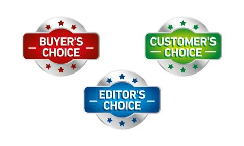 Set of three vector badges - editors choice, customers choice, buyers choice Stock Illustration