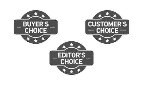 Set of three vector badges - editors choice, customers choice, buyers choice Stock Illustration