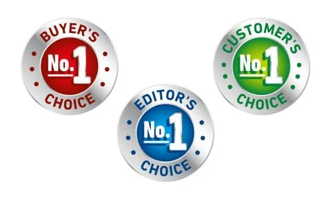 Set of three vector badges - editors choice, customers choice, buyers choice Stock Illustration