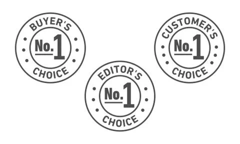 Set of three vector badges - editors choice, customers choice, buyers choice Stock Illustration