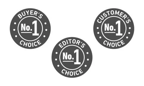 Set of three vector badges - editors choice, customers choice, buyers choice Stock Illustration