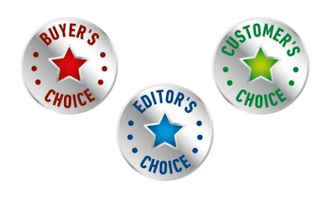 Set of three vector badges - editors choice, customers choice, buyers choice Stock Illustration