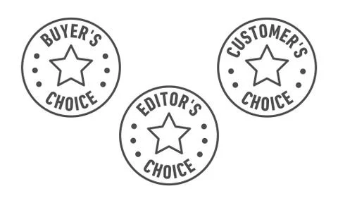 Set of three vector badges - editors choice, customers choice, buyers choice Stock Illustration