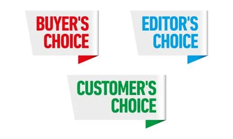 Set of three vector badges - editors choice, customers choice, buyers choice Stock Illustration