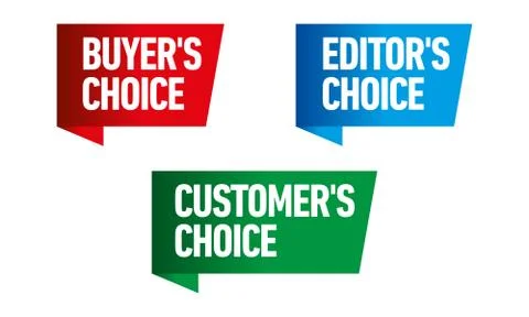 Set of three vector badges - editors choice, customers choice, buyers choice Stock Illustration
