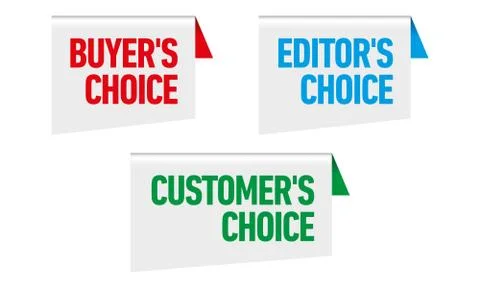 Set of three vector badges - editors choice, customers choice, buyers choice Stock Illustration