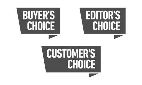 Set of three vector badges - editors choice, customers choice, buyers choice Stock Illustration